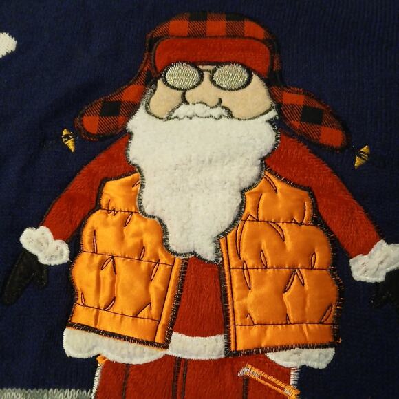 Jolly Sweaters Men’s Ugly Christmas Sweater Santa Claus Vest Trees Size XL - Picture 3 of 8